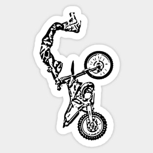 Motocross Jumping Freestyle Sketch Art Sticker
